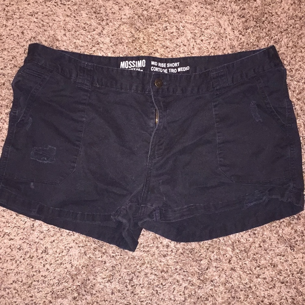 Women’s Black Distressed Shorts